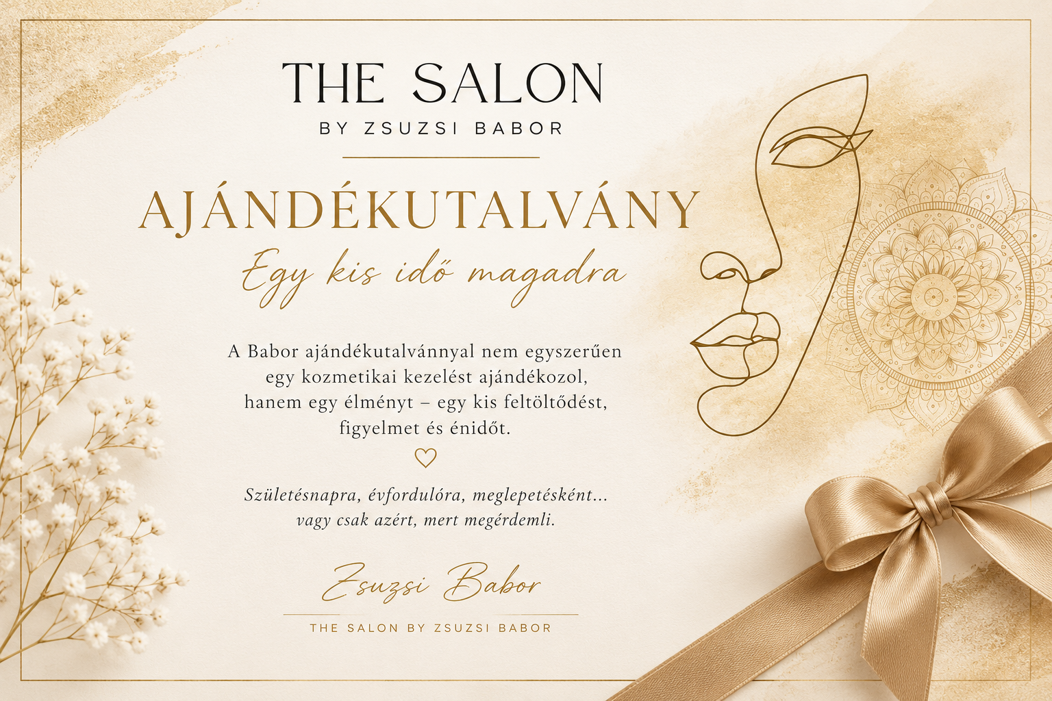 The Salon by Zsuzsi Babor ajándékutalvány – Egy kis idő magadra